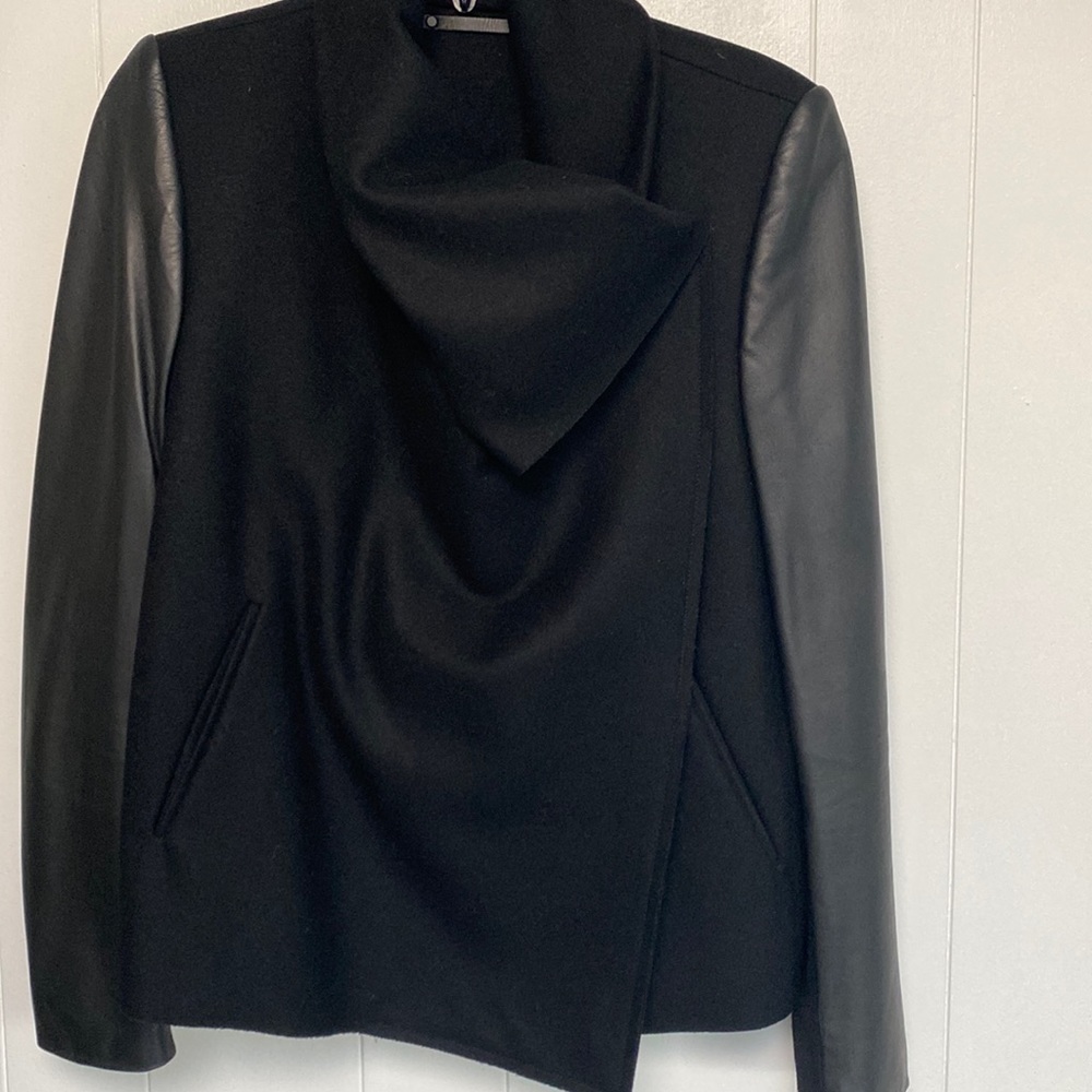 All Saints Coat with leather sleeves